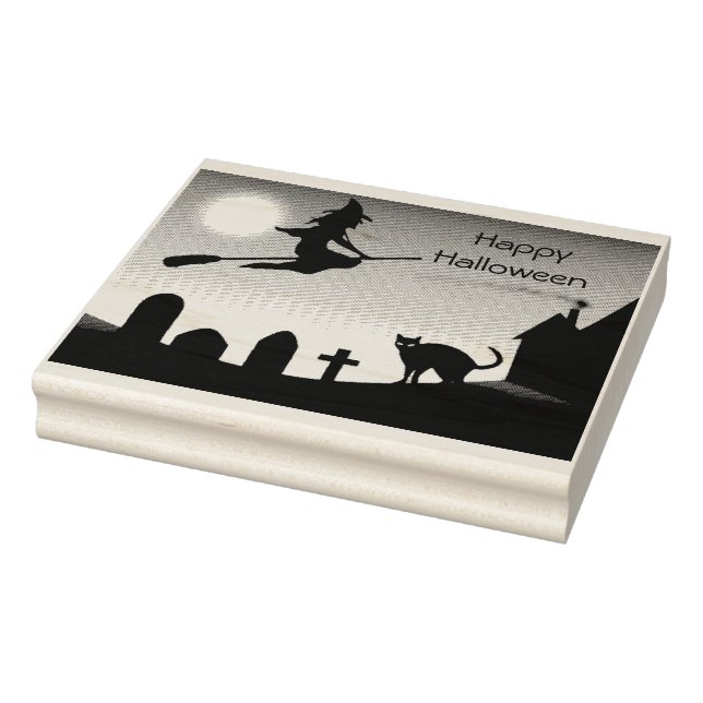 Happy Halloween Scene-Rubber-Briefmarke Gummistempel (Stempel)