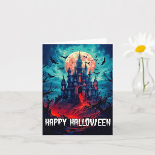 Happy Halloween   Schreckliches Spuk Haus Karte