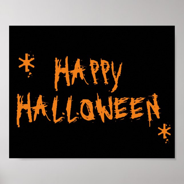 Happy Halloween Schwarz beängstigend Poster (Vorne)