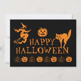 Happy Halloween schwarz-orange Leckerbissen Feiertagskarte