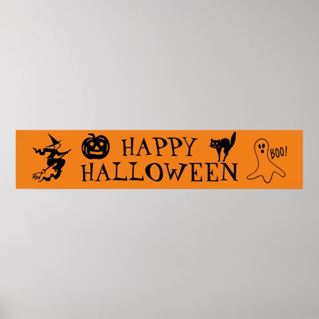 Happy Halloween schwarz-orange Leckerbissen Poster (Vorne)