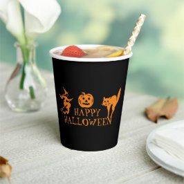 Happy Halloween Schwarz-Orange-Party Pappbecher