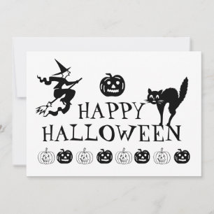 Happy Halloween Schwarz-Weiß-Leckerei Einladung
