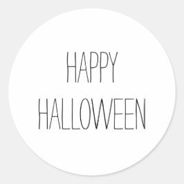 Happy Halloween Schwarz & Weiß sprichwörtlich hand Runder Aufkleber