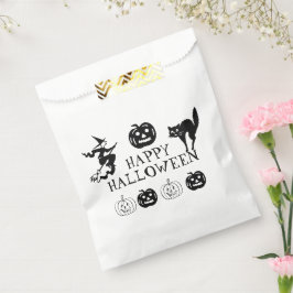 Happy Halloween Schwarz-weiße Leckerei Geschenktütchen