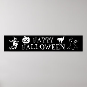 Happy Halloween Schwarz-weiße Leckerei Poster