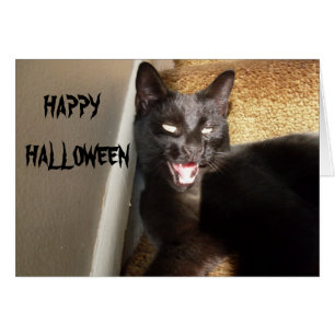 HAPPY HALLOWEEN SCHWARZE CAT-Karte