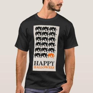 HAPPY HALLOWEEN SCHWARZE KATZE T-Shirt