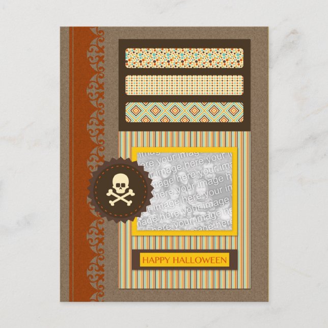 Happy Halloween (Scrapbook) Postkarte (Vorderseite)
