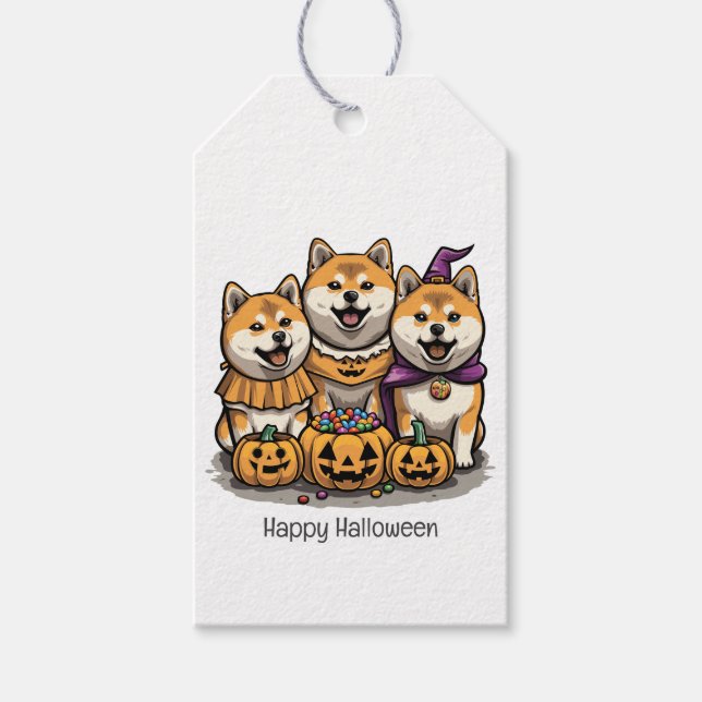 Happy Halloween Shiba Inu Hunde Geschenkanhänger (Vorderseite)