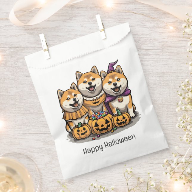 Happy Halloween Shiba Inu Hunde Geschenktütchen (Ausgeschnitten)