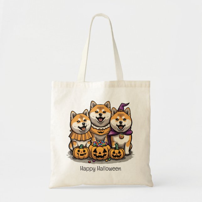Happy Halloween Shiba Inu Hunde Tragetasche (Vorne)