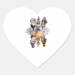 Happy Halloween Shih Tzu Dog Beängstigenden Pumpki Herz-Aufkleber