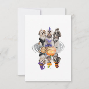 Happy Halloween Shih Tzu Dog Beängstigenden Pumpki RSVP Karte