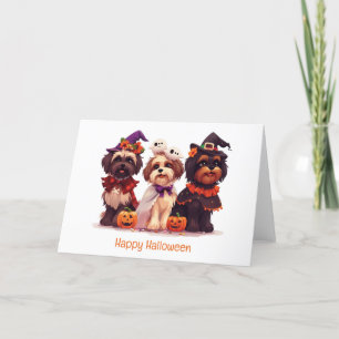 Happy Halloween Shih Tzu Dogs Feiertagskarte
