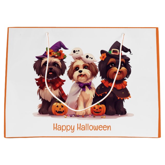 Happy Halloween Shih Tzu Dogs Große Geschenktüte (Vorderseite)