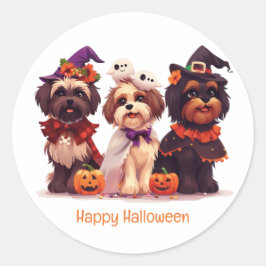 Happy Halloween Shih Tzu Dogs Runder Aufkleber
