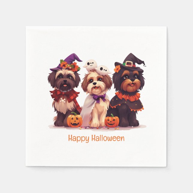 Happy Halloween Shih Tzu Dogs Serviette (Vorderseite)