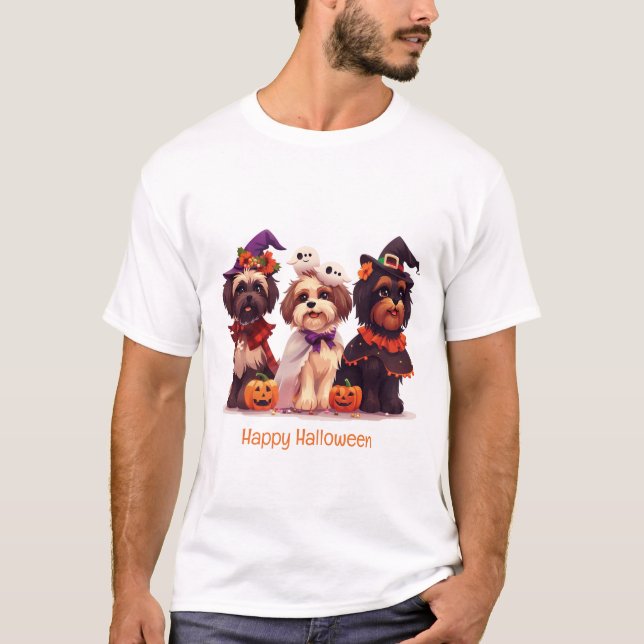 Happy Halloween Shih Tzu Dogs T-Shirt (Vorderseite)