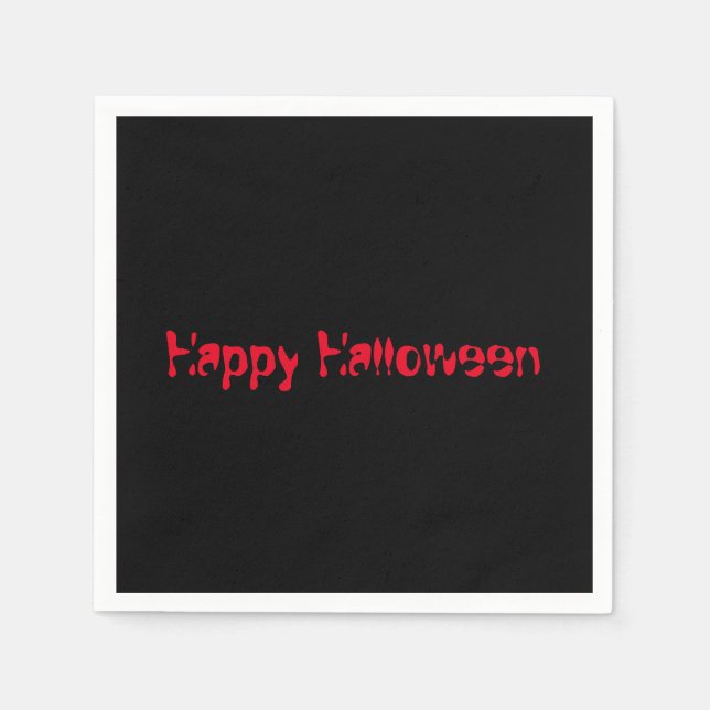 Happy Halloween Simple Clean Solid Black Napkins Serviette (Vorderseite)