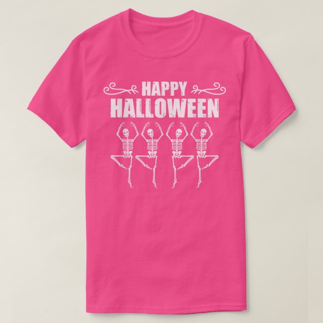 Happy Halloween Skeleton Ballerina Kostüm  T-Shirt (Design vorne)
