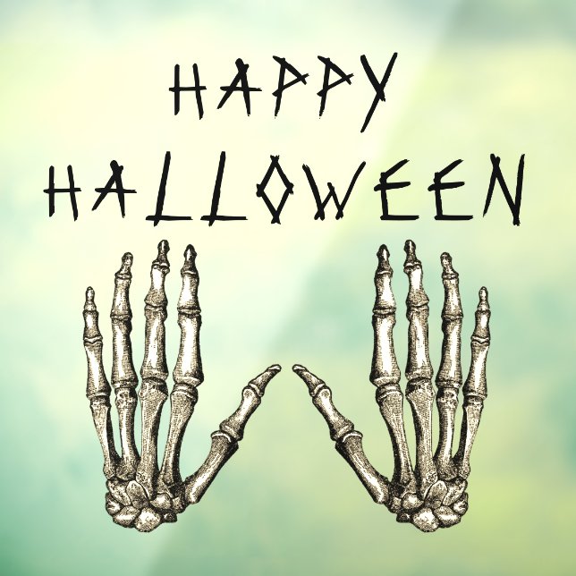 Happy Halloween Skeleton Hands Fensteraufkleber (Blatt 3)
