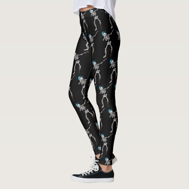 Happy Halloween Skeleton Pirate Dabbing Family Leggings (Links)