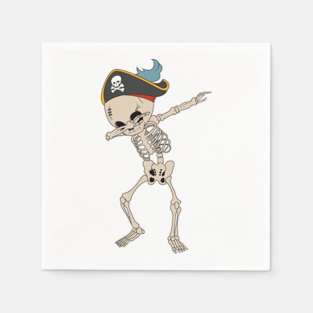 Happy Halloween Skeleton Pirate Dancing Party Serviette (Vorderseite)