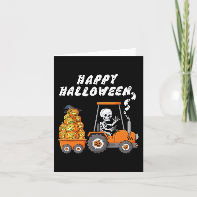 Happy Halloween Skeleton Reitlehrer Jungs Kinder Karte (Vorderseite)
