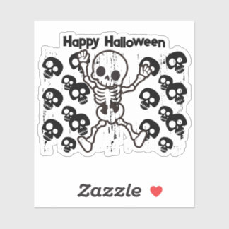 Happy Halloween Skeleton Sticker - Niedlich Spooky
