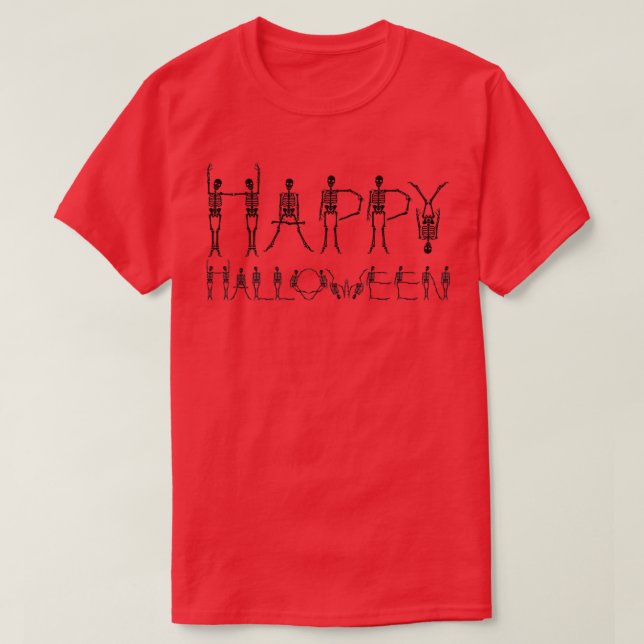 Happy Halloween Skeleton  T-Shirt (Design vorne)