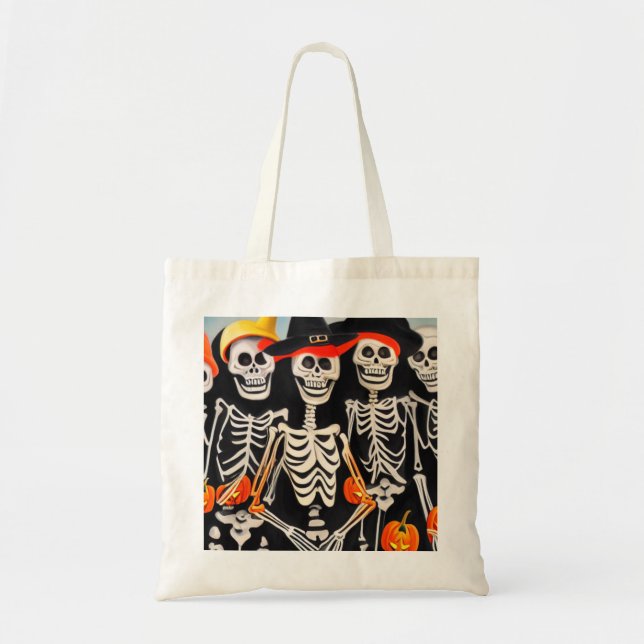 Happy Halloween Skeletons Tragetasche (Vorne)