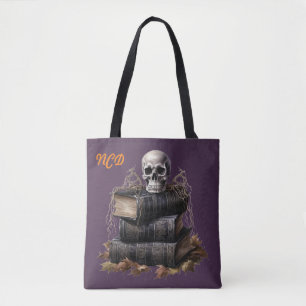 Happy Halloween Skull and Books Custom