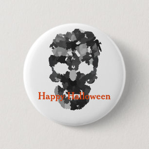 Happy Halloween Skull Button