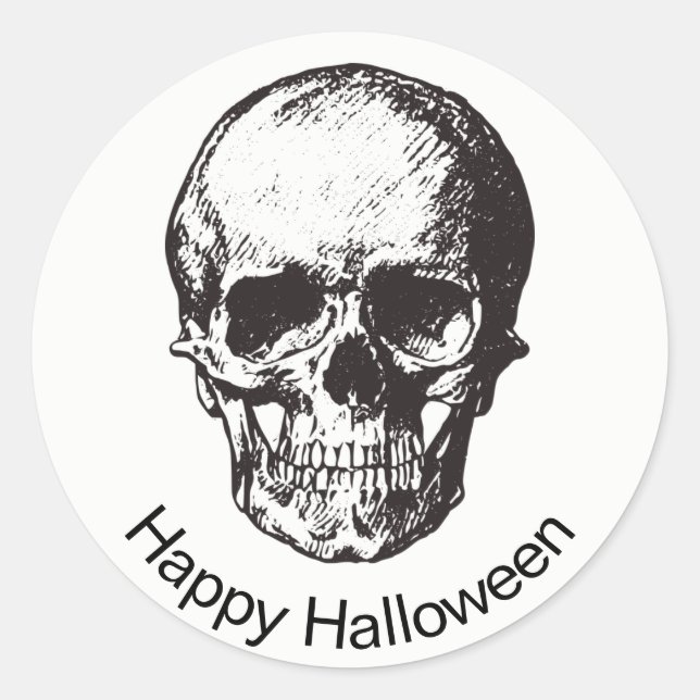 Happy Halloween Skull Sticker (Vorderseite)