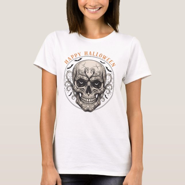 Happy Halloween Skull T-Shirt (Vorderseite)