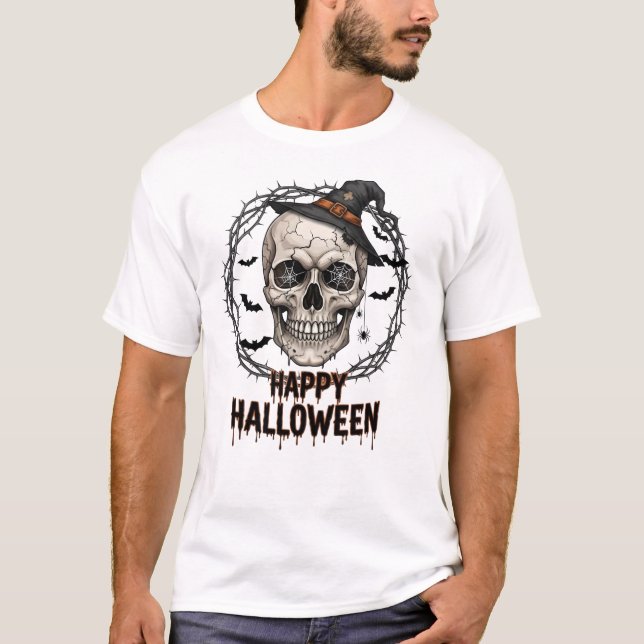 Happy Halloween Skull T-Shirt (Vorderseite)
