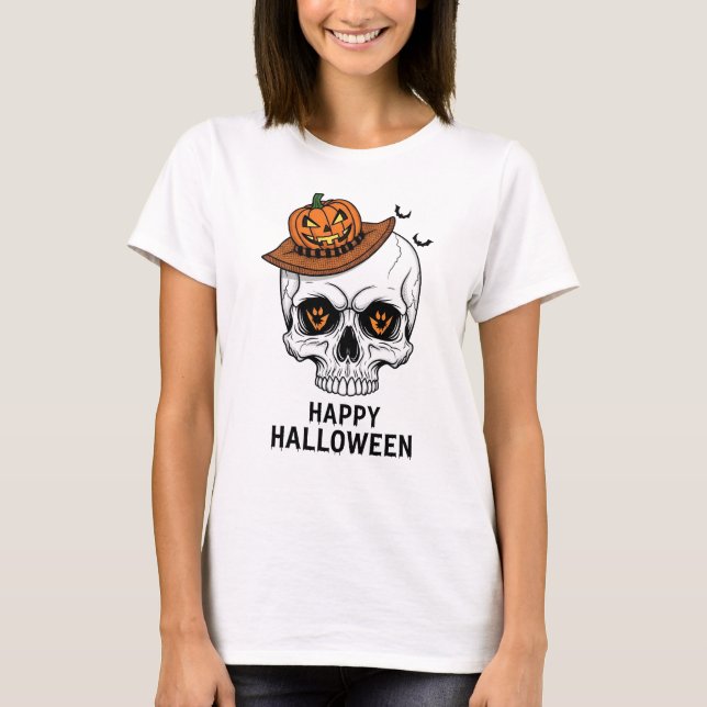 Happy Halloween Skull T-Shirt (Vorderseite)