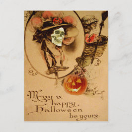 Happy Halloween Skull Zombie Untote Kürbislaterne Postkarte