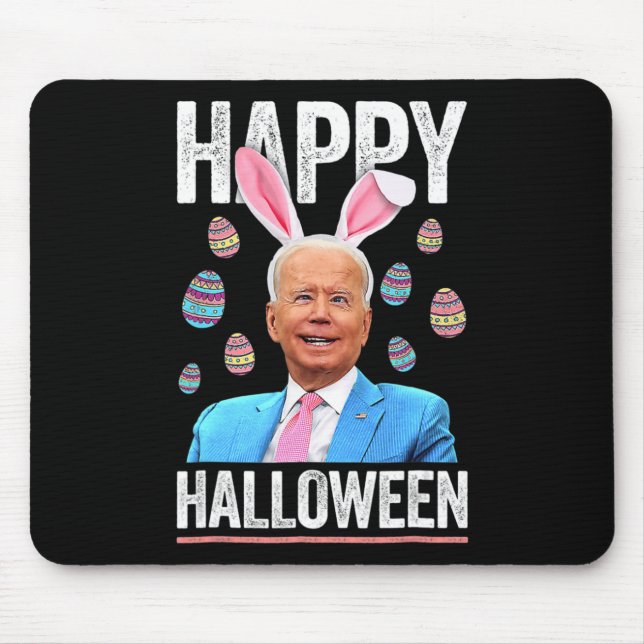 Happy Halloween Spaß Biden Bunny Eggs zu Halloween Mousepad (Vorne)