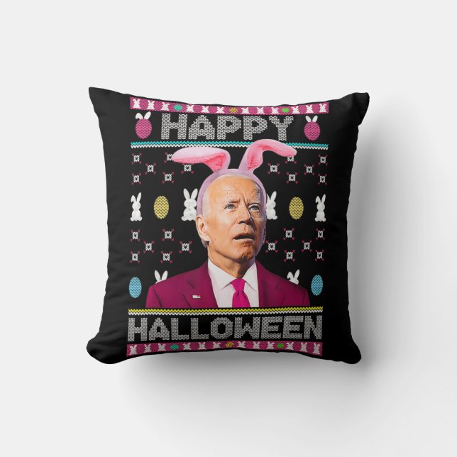 Happy Halloween Spaß Bunny Joe Biden Confused East Kissen (Vorderseite)