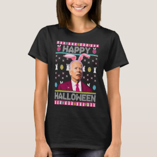 Happy Halloween Spaß Bunny Joe Biden Confused East T-Shirt