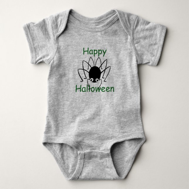 Happy Halloween Spider Baby Strampler (Vorderseite)