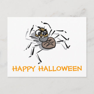 HAPPY HALLOWEEN SPIDER POSTKARTE