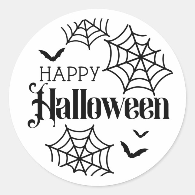 Happy Halloween Spider Web Aufkleber (Vorderseite)