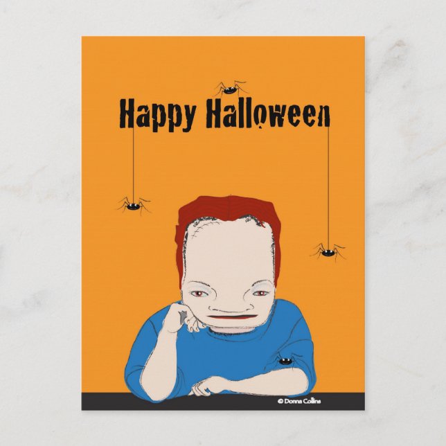 Happy Halloween Spiders Postcard Postkarte (Vorderseite)