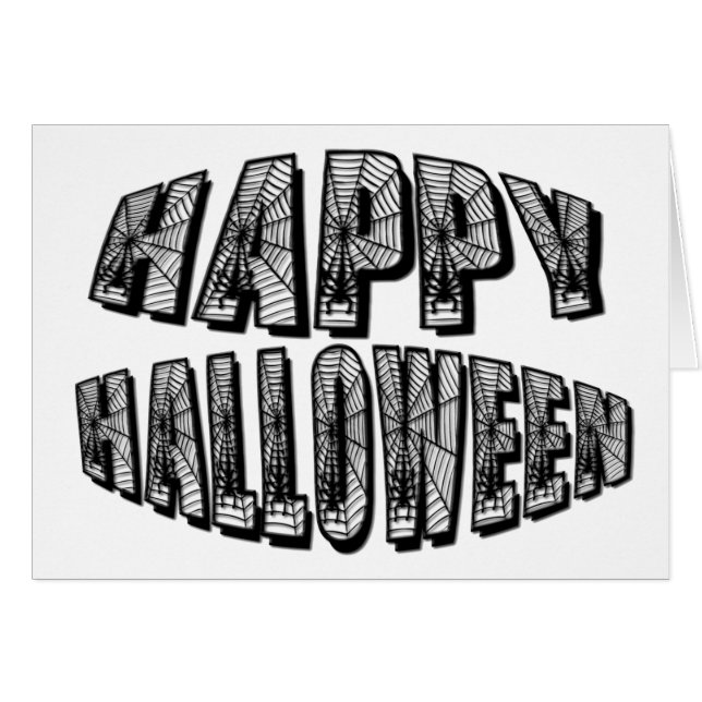 Happy Halloween Spiders & Spider Web Card (Vorderseite (Horizontal))