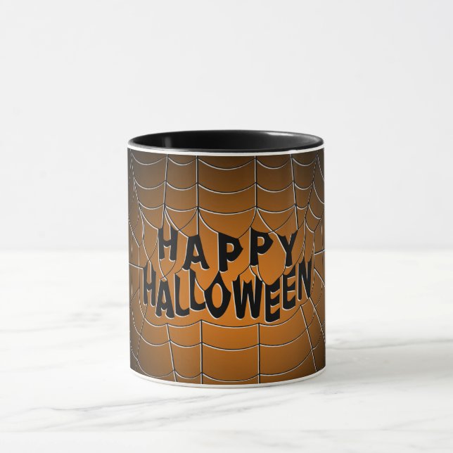 Happy Halloween Spiderweb Tasse (Zentrum)