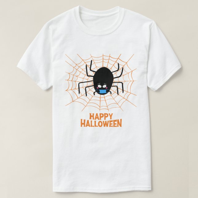 Happy Halloween | Spinne mit Maske T-Shirt (Design vorne)