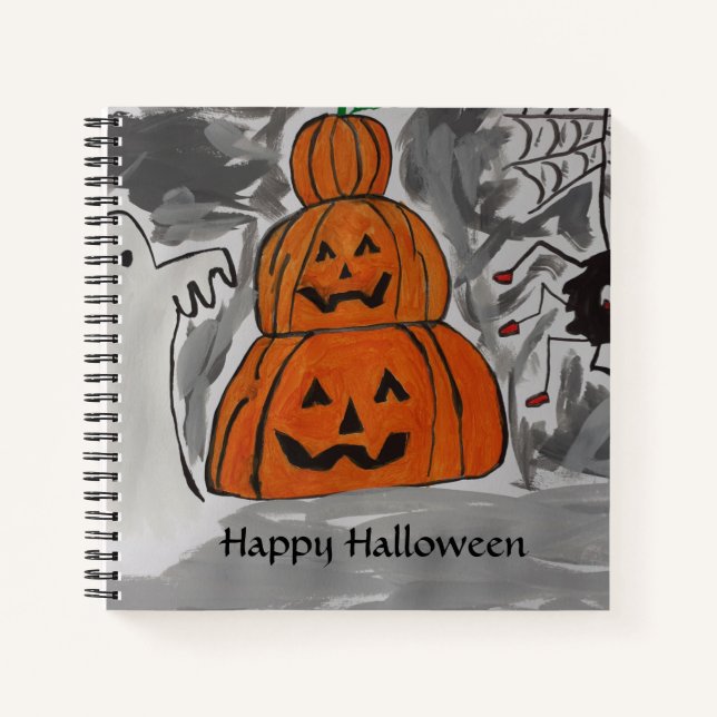 Happy Halloween Spiral Notebook Notizbuch (Vorderseite)